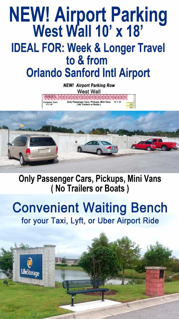 New! Airport Parking for week or longer travel to and from the Orlando Sanford International Airport