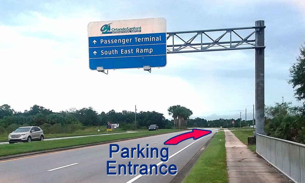 Orlando Sanford International Sign Parking Entrance 951 Life Storage Parking